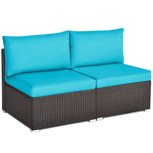 2pcs patio rattan armless - armless, sofa